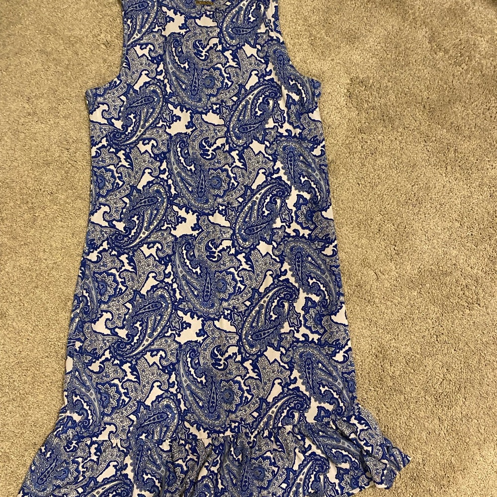 Michael Kors Blue and White Paisley Dress